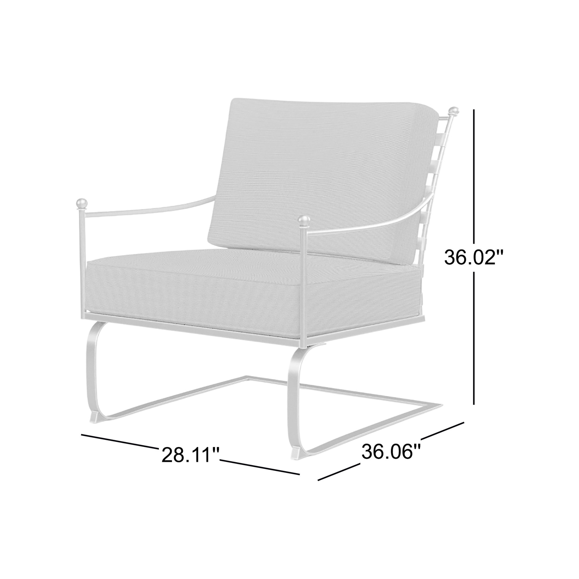 Lucier Patio Chair with SunbCushions, Canvas Granite Sunbrella® Canvas