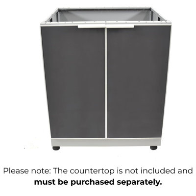 Armoire de cuisine d'extérieur 2 portes pour évier de cuisine - gris foncé