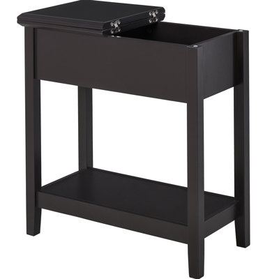 End Table, Narrow Side Table With Flip Top