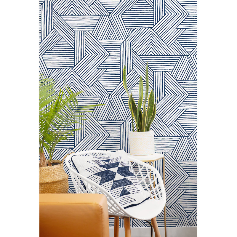 Vinyl Peel & Stick Wallpaper Roll, Navy Blue