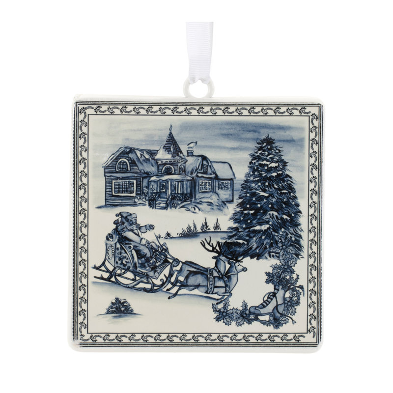 Ornement élégant scène d'hiver (ensemble de 12)