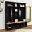 Elegant Hall Tree with Wood-Grain Finish, Shoe Bench, Storage Cubes & Shelves-1008873460