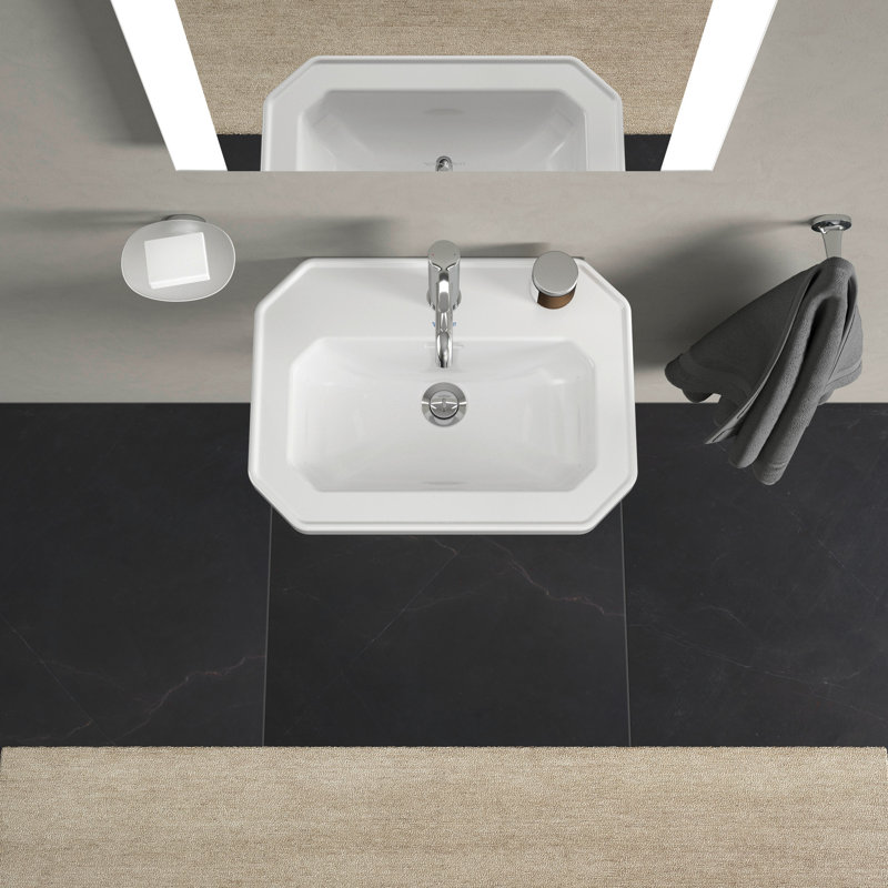 Duravit 1930 Series Ceramic 20" Wall Mount Bathroom Sink with Overflow