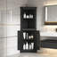Armoire de coin de 69 po de hauteur avec tablettes ouvertes, armoire de rangement autoportante avec 2 portes-231468369
