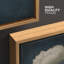 Œuvre de décoration murale minimaliste de tons bicolores bleu marine foncé 2-98126416-98126418