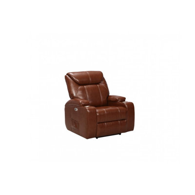 Cerra Electric Leather Armchair With Two Cup Holders