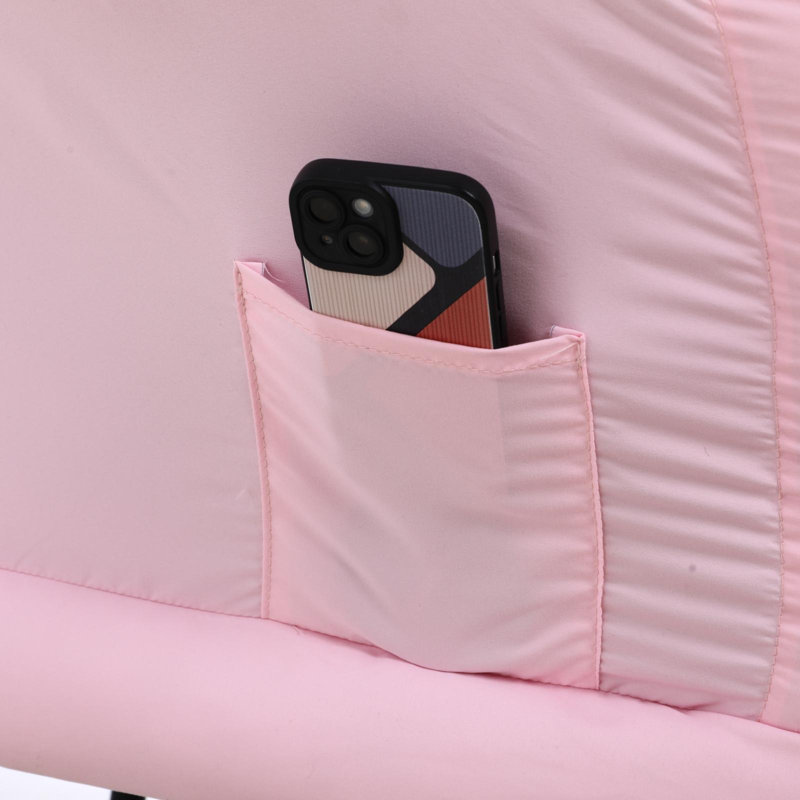 Fauteuil Lazy avec repose-pieds pliable, méridienne moderne et confortable, grand fauteuil avec repose-pieds et une poche latérale, fauteuil de lecture avec repose-pieds pour chambre à coucher, salon, dortoir (rose)