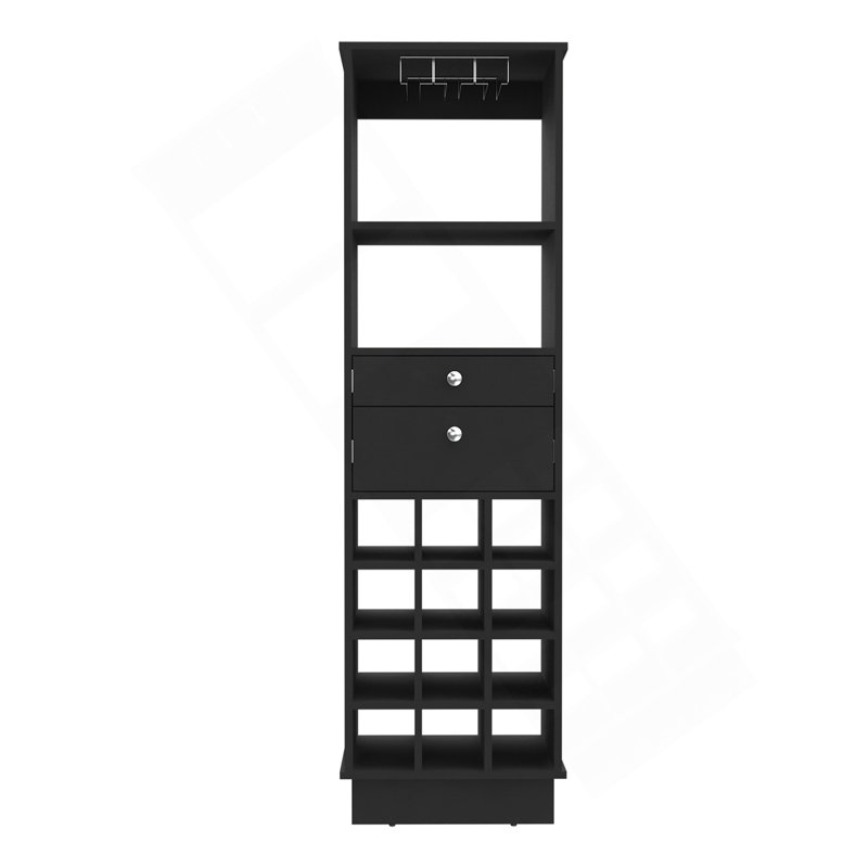 Armoire de bar 1 tablette 12 tiroirs Wenge