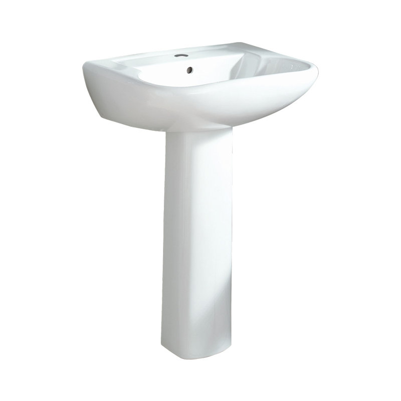 Southhampton Vitreous China Rectangular Pedestal Bathroom Sink, White, Single
