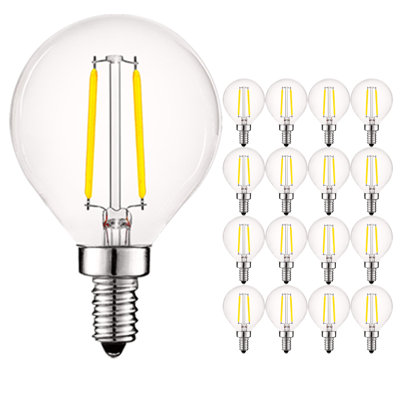 40 Watt Equivalent G16.5 E12/Candelabra Dimmable LED Bulb