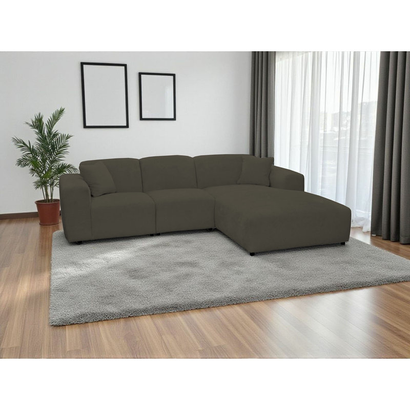 4 Seater Corner Sofa , Right Hand Facing, Brown