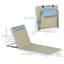 de 2 chaises longues de plage, tapis de plage pliant, beige