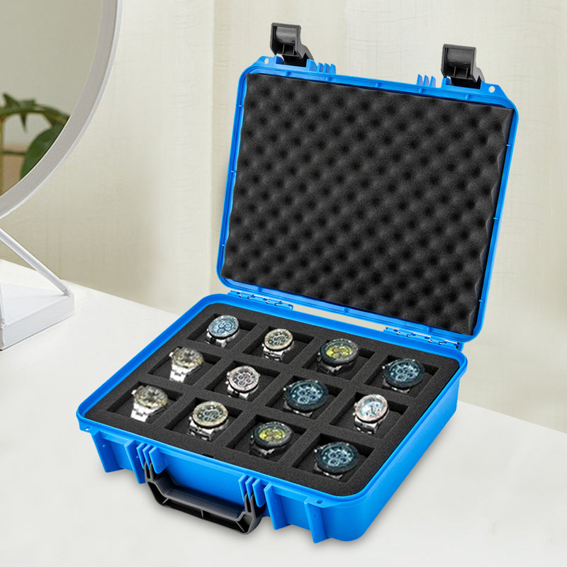 Boîte de montre de protection à 12 compartiments, Bleu