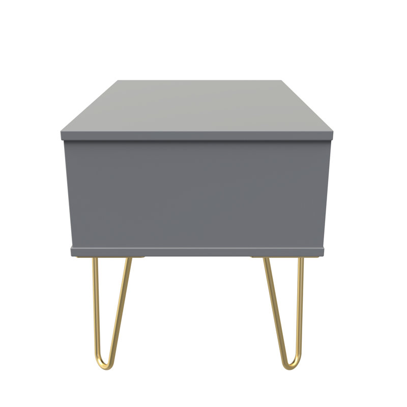 Talita 1 Drawer Wide Side Table, Dusk Grey/Gold