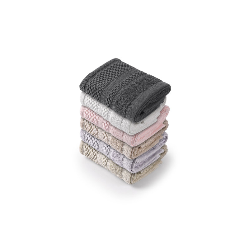 Ensemble de serviettes de lavage (6 pièces), Crème / beige / noir