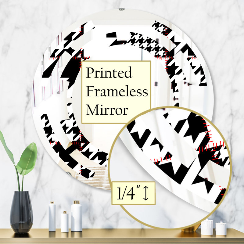 Miroir mural sans cadre moderne space classic houndstooth pattern, 23,6 po x 23,6 po