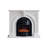 White Solid + Manufactured Wood Electric Fireplace