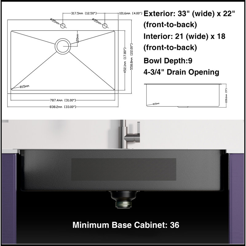 33 L Kitchen Sink