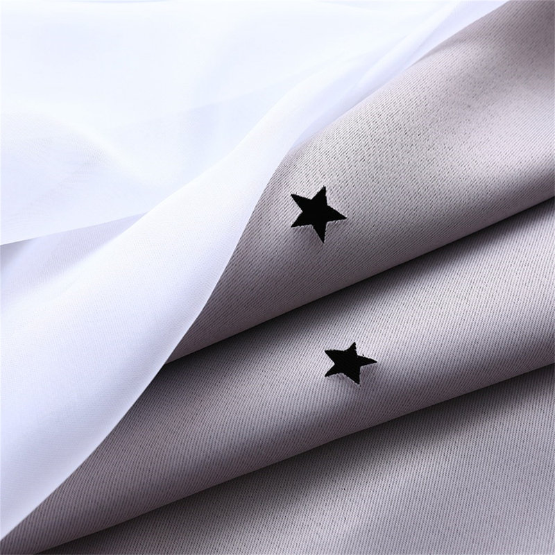 Rideau occultant en polyester Ezayah, gris