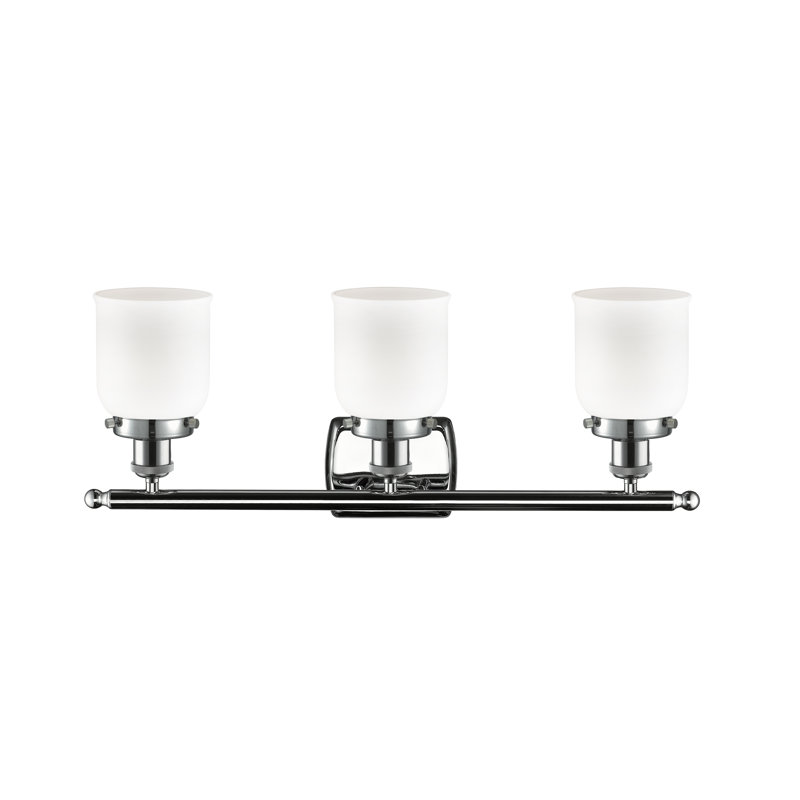 Éclairage pour meuble-lavabo 3 lumières 26 po Ballston Urban Bell, Blanc mat, Chrome poli, DEL