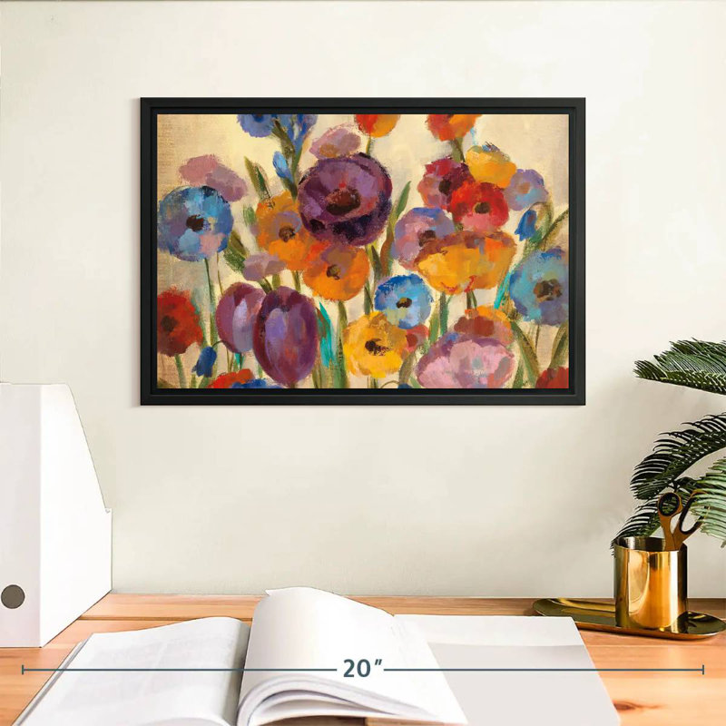 Garden Hues I, Cadre flottant noir, 13 po x 9 po