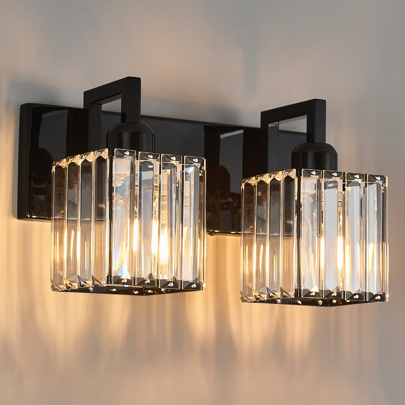 Kyneisha Vanity Light, 2 Lights, Plated Black