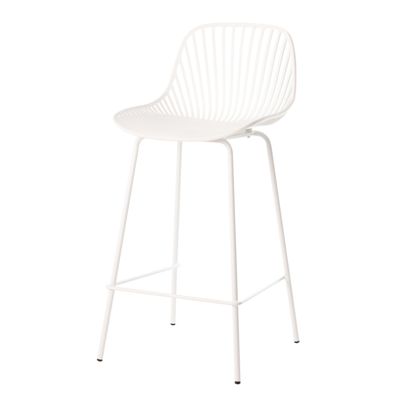 Kaytlyn Counter Stool with Metal Frame, White