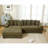 Sectional Sofas | L-Shaped 2-Piece Living Room Sofa, 3-Seat Corduroy Left Chaise, Easy Assembly, 8 Pillows, Sage Green |Green|Standard