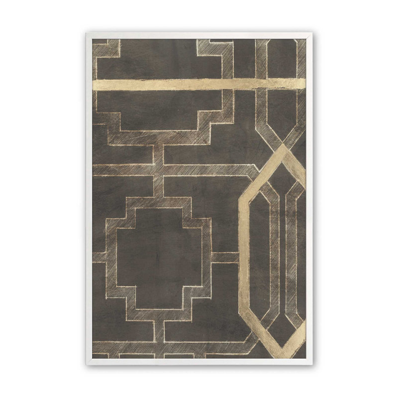 «Trellis Pattern I» par Ethan Harper, reproduction d'art sur toile, Impression sur cadre ouvert sans papier mat, Blanc