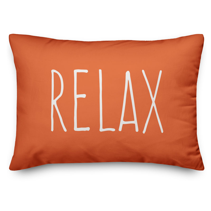 Textual Outdoor Throw Pillow, Orange