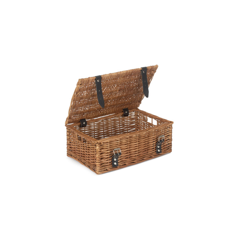 Wicker Hamper Basket, 15cm H x 36cm W x 26cm D, Double Steamed
