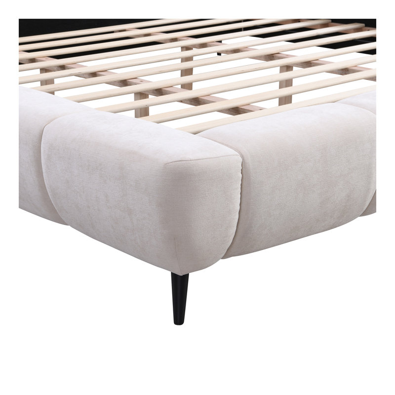 Très grande tête de lit et pied de lit en chenille tapissier très grand, lits en forme de coquillage, beige