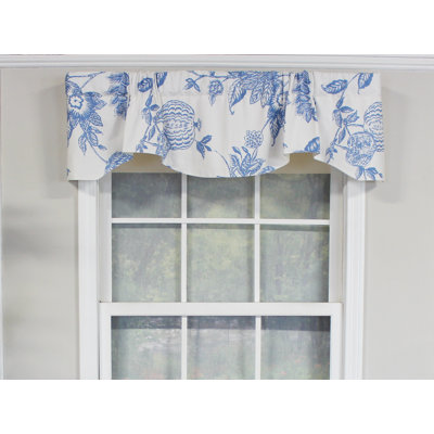 Cotton Blend Floral Scalloped Window Valance