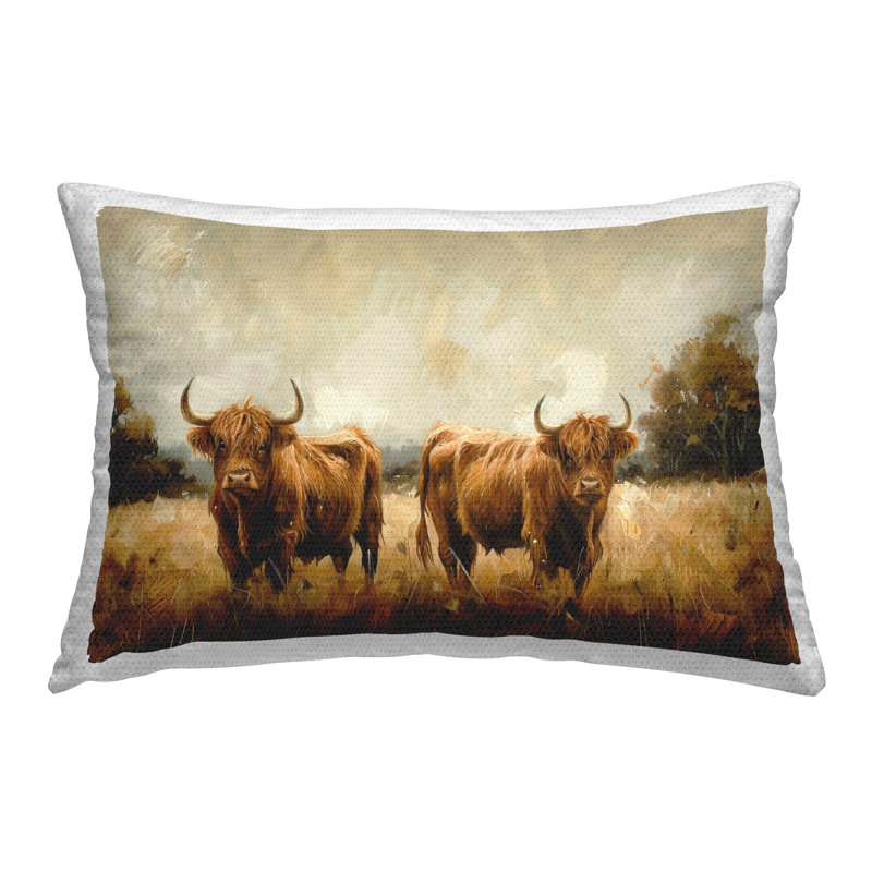 Coussin décoratif pour l'extérieur Couple of Cows par Petals Prints Design