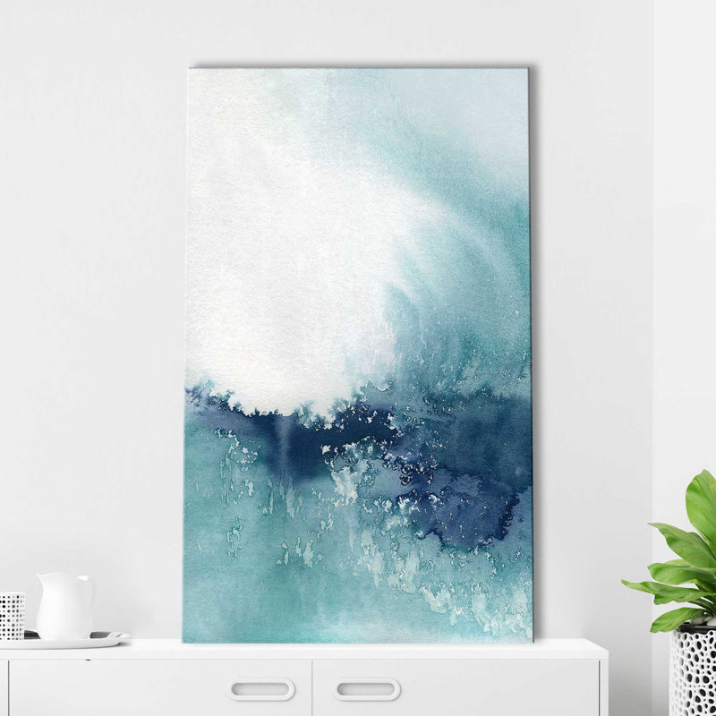 Wispy Waves II par Carol Robinson - Peinture, L 18 po x H 30 po, Toile tendue