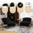 Upholstered Modern Metal Framed Black Polyester Blend Sling Accent Chair-1888687077