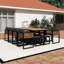 Ensemble de salle à manger 18 pièces pour terrasse en bois d'acacia