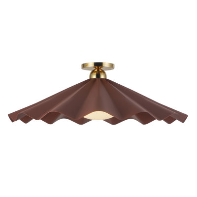 Furrow 25-in Red Semi-Flush Mount