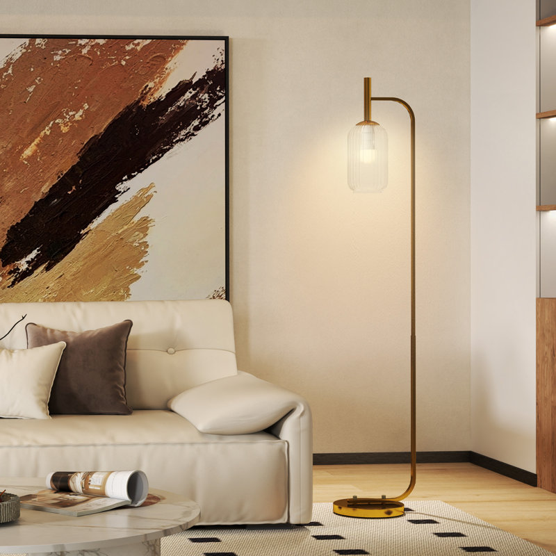 Akaylah 153cm Powder Coated Torchiere Floor Lamp