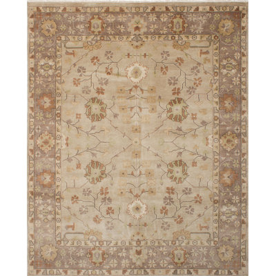 Tapis beige / brun noué à la main Royal Ushak