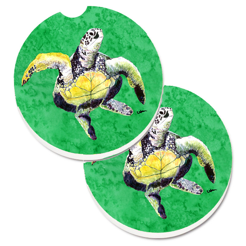 Sous-verre pour voiture crabe, Green, Tortue
