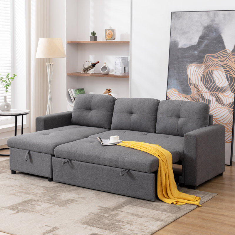 Kylissa 3 Seater Sofa Bed, Grey