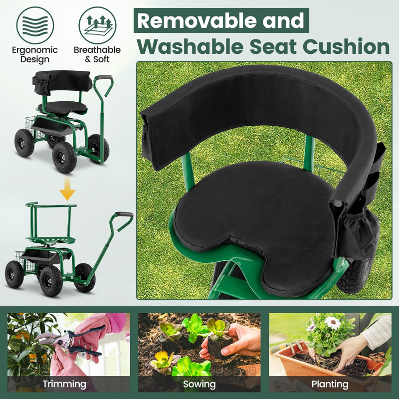 Siège de jardin avec roues, Green