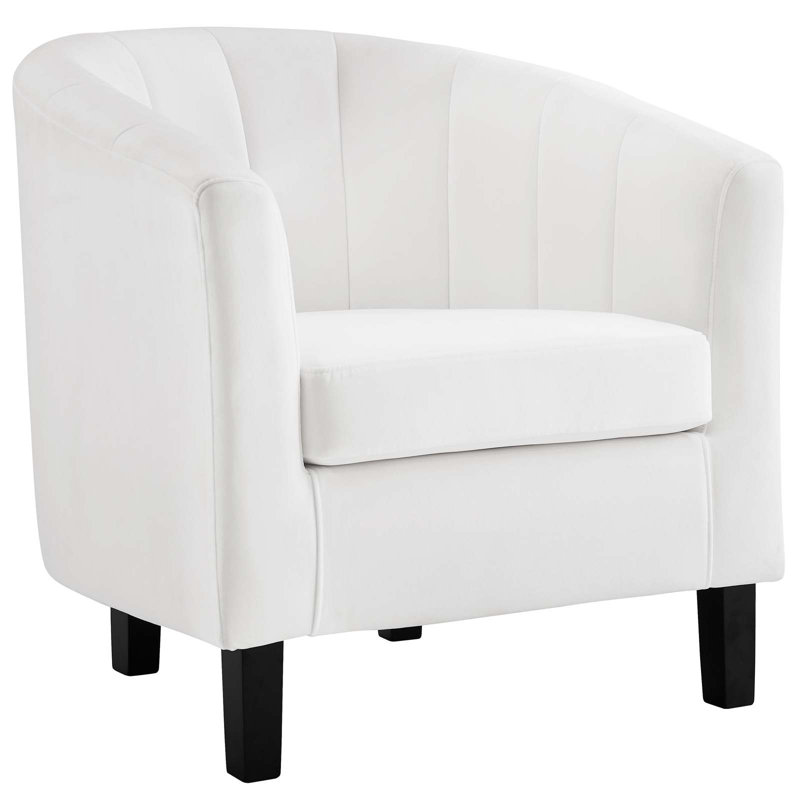  Fauteuil 28 po en velours, Velours blanc