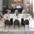 Modern Faux Marble Dining Table Set With 94.5'' Extendable Rectangle Sintered Stone Tabletop With 8 Faux Leather Chairs-1497782058-1497782056