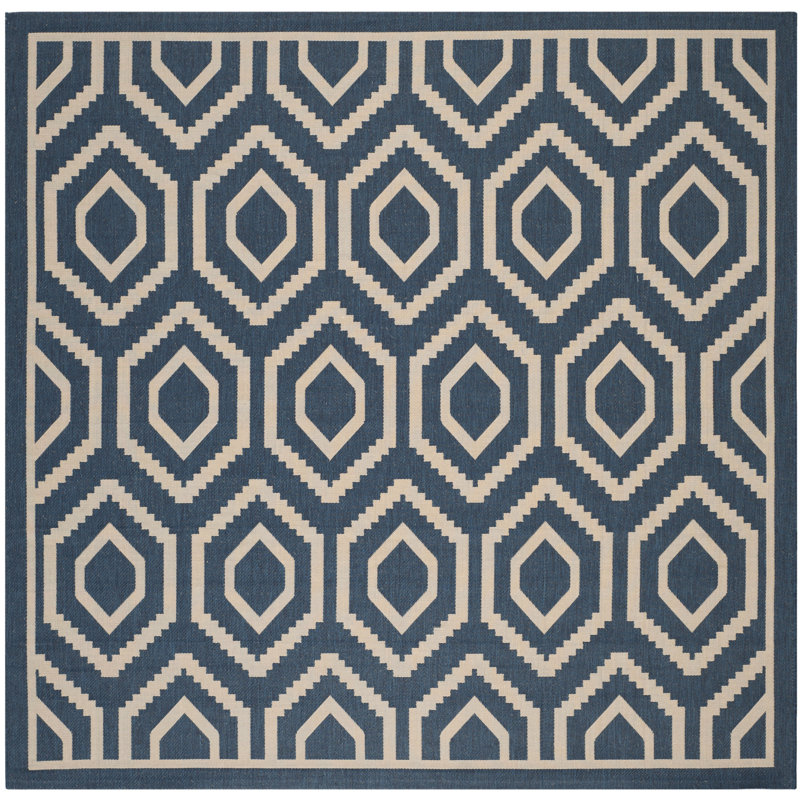 Deedrick Performance Geometric Indoor/Outdoor Area Rug, Square 6'7"