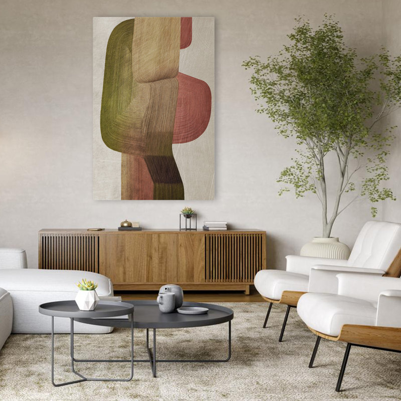 Alma - minimaliste; Art géométrique moderne abstrait moderne, H 48 po x l 32 po