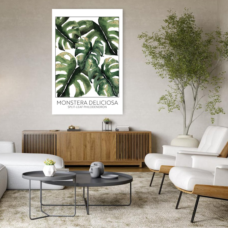 Art contemporain abstrait Philodendron, H 48 po x l 32 po