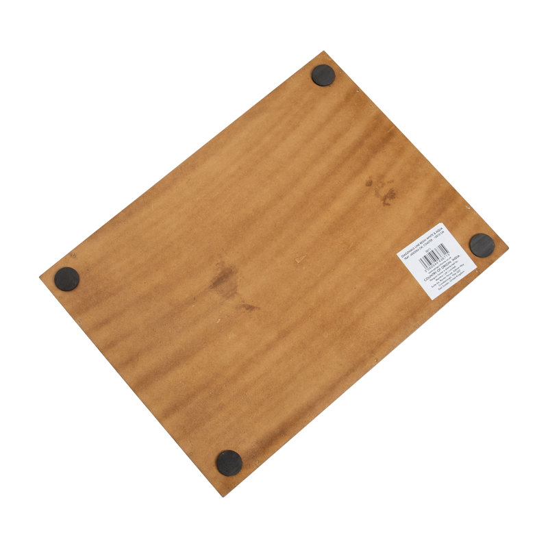 Affan Solid Wood Tray, White/Aqua