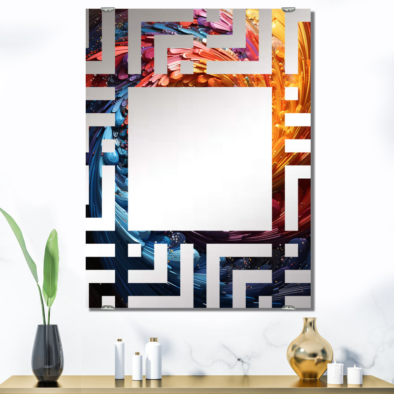 Samboy - Grand miroir mural abstrait, 40 po x 30 po